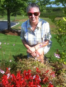 Photo of our Gardener, Barb Tewell